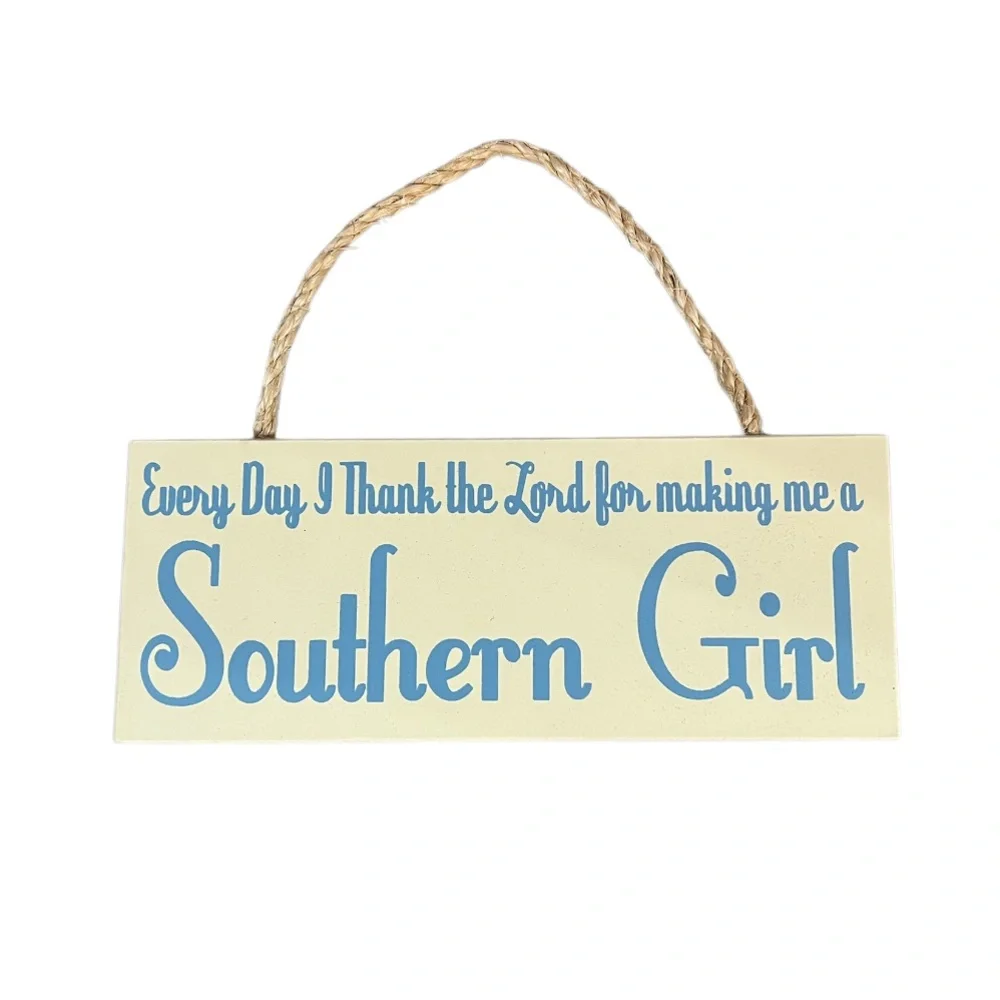 Southern Girl Wall Sign - Cream and Blue